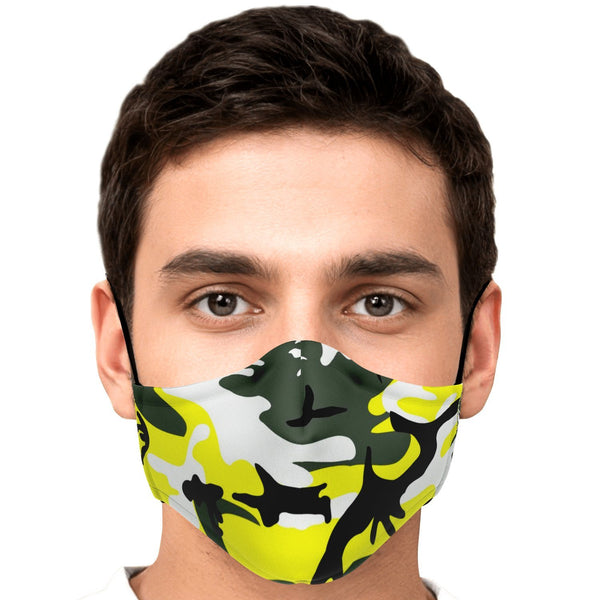 65 MCMLXV Unisex Yellow Camouflage Print Face Mask-Fashion Face Mask - AOP-65mcmlxv