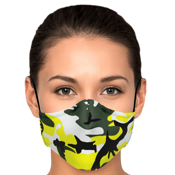 65 MCMLXV Unisex Yellow Camouflage Print Face Mask-Fashion Face Mask - AOP-65mcmlxv