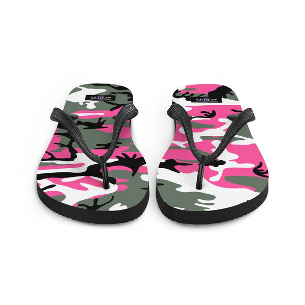 Flip Flops - 65 MCMLXV Unisex Pink Camouflage Print Flip-Flops