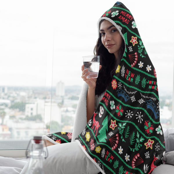 65 MCMLXV Unisex ABBA Inspired Scandinavian Christmas Hooded Blanket