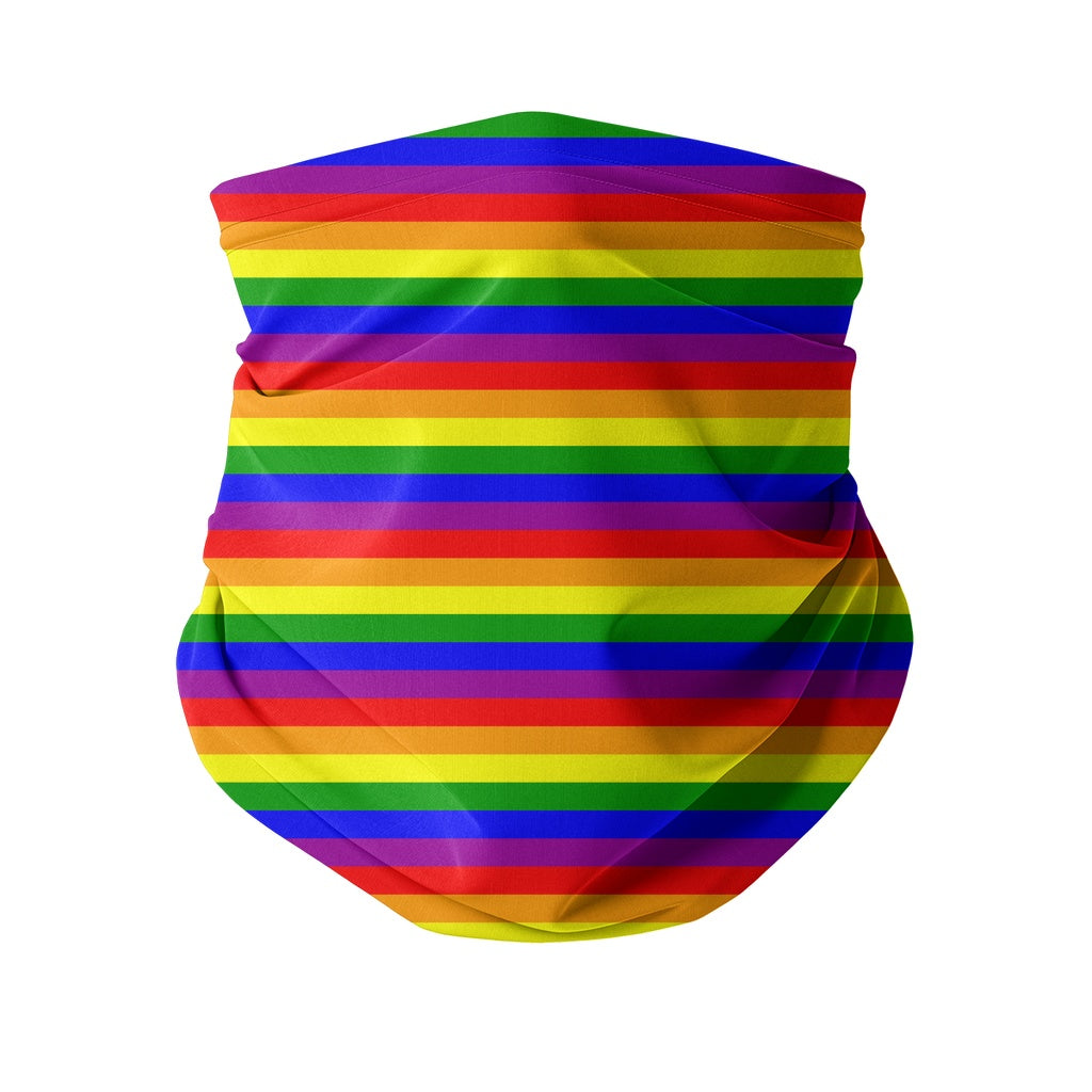 Gaiter - 65 MCMLXV Unisex LGBT Gay Pride Rainbow Flag Stripe Print Neck Gaiter