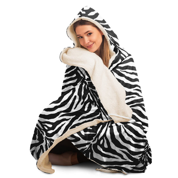 65 MCMLXV Unisex Zebra Print Hooded Blanket-Hooded Blanket - AOP-65mcmlxv
