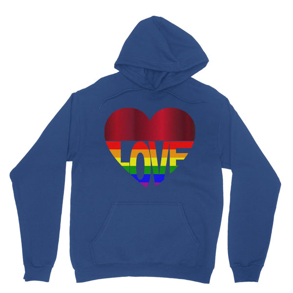 Hoody - 65 MCMLXV Unisex LGBT Rainbow Flag Love Heart Hoodie