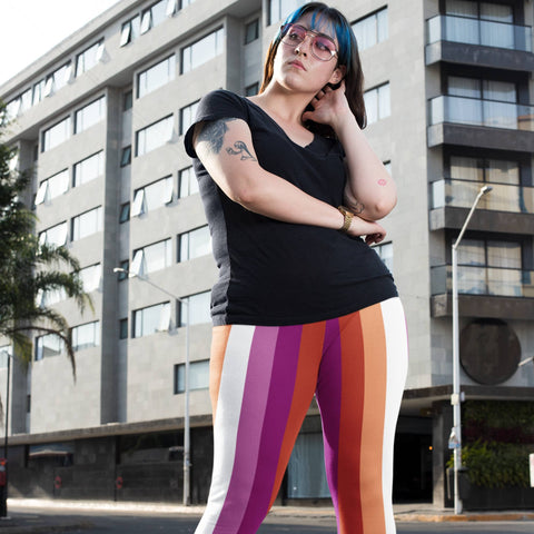 Leggings - 65 MCMLXV LGBT Lesbian Pride Sunset Flag Leggings