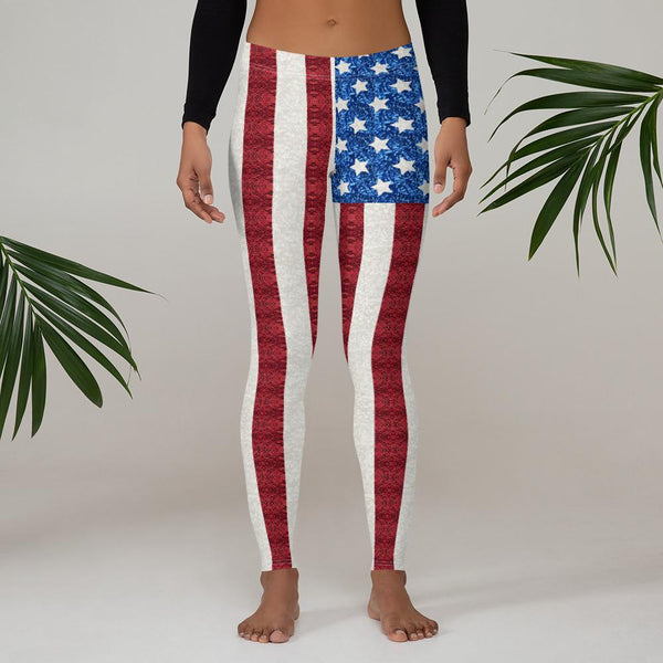 Leggings - AOP - 65 MCMLXV Women's Americana USA Flag Print Leggings