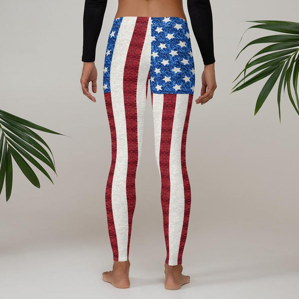Leggings - AOP - 65 MCMLXV Women's Americana USA Flag Print Leggings