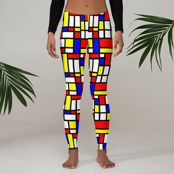 Leggings - AOP - 65 MCMLXV Women's Mondrian Color Block Print Leggings