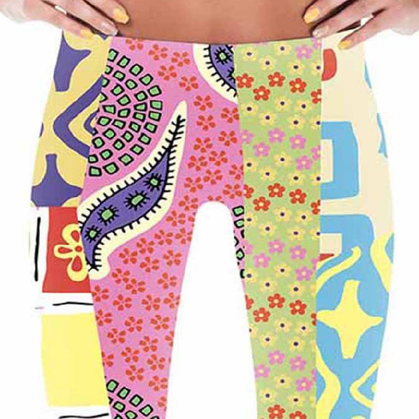 65 MCMLXV Women's Groovy Collage Print Leggings-Leggings-65mcmlxv