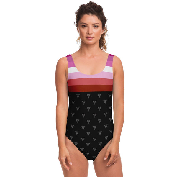 65 MCMLXV Women's Lesbian Flag Print 1 Piece Swimsuit-One-Piece Swimsuit - AOP-65mcmlxv