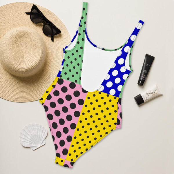 65 MCMLXV Women's Polka Dot Mix Print One-Piece Swimsuit-One-Piece Swimsuit - AOP-65mcmlxv
