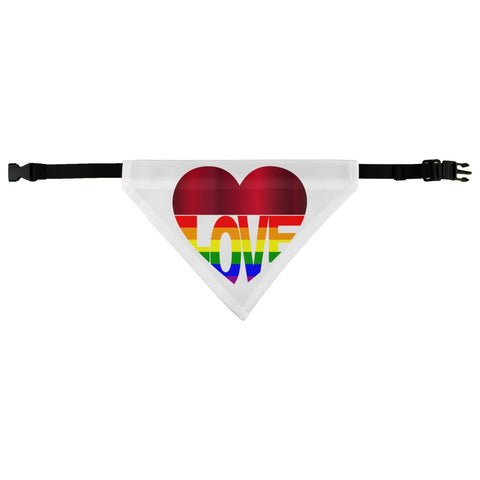 Pet Bandana - 65 MCMLXV LGBT Rainbow Flag Love Heart Pet Bandana