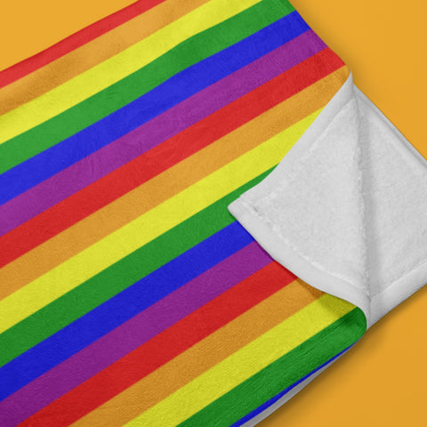Pet Blanket - 65 MCMLXV LGBT Gay Pride Rainbow Flag Stripe Pet Blanket