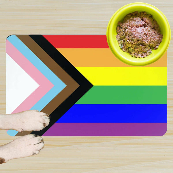 65 MCMLXV LGBTQIA+ Pride Flag Print Pet Placemat-pet placemat-65mcmlxv
