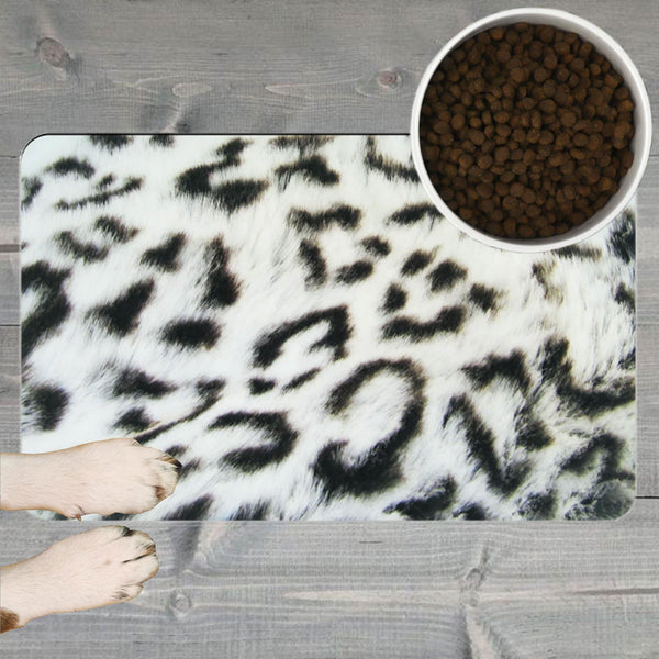 65 MCMLXV Snow Leopard Print Pet Placemat-pet placemat-65mcmlxv