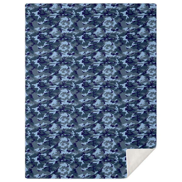 65 MCMLXV Blue Camouflage Print Microfleece Blanket-Premium Microfleece Blanket - AOP-65mcmlxv