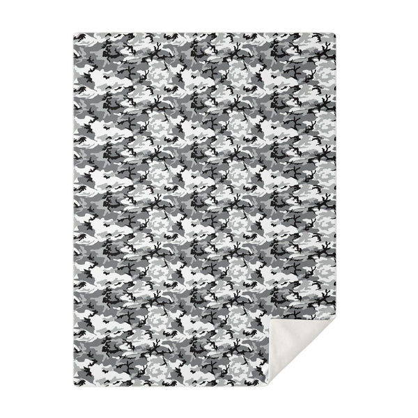 65 MCMLXV Grey Camouflage Print Microfleece Blanket-Premium Microfleece Blanket - AOP-65mcmlxv