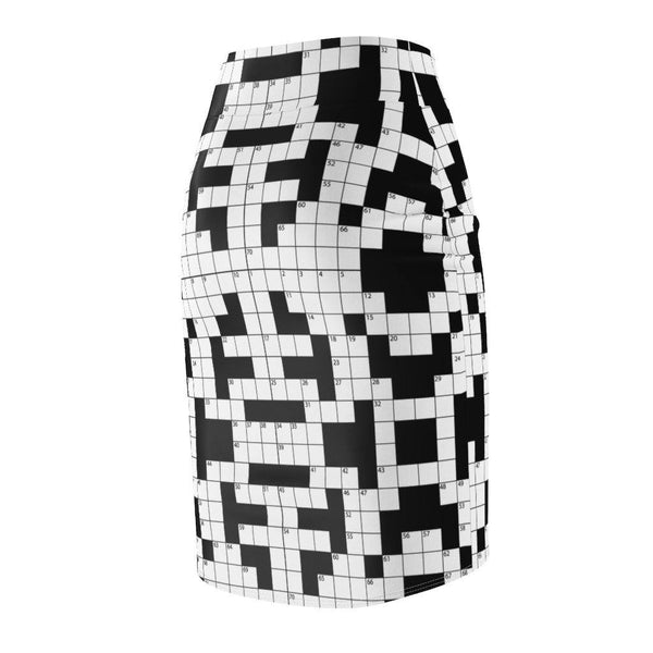 Skirt - 65 MCMLXV Women's Crossword Puzzle Print Pencil Skirt