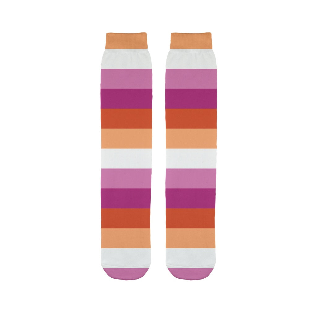 Socks - 65 MCMLXV LGBT Lesbian Pride Sunset Flag Print Tube Sock