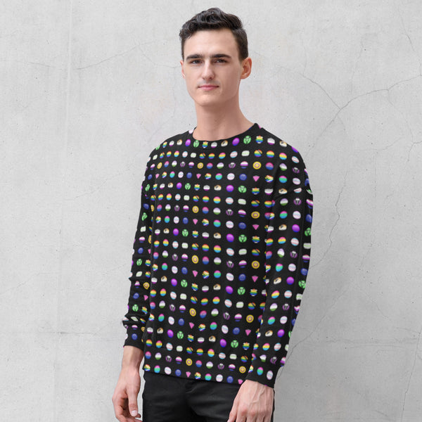 65 MCMLXV Unisex LGBTQIA Pride Icon Symbols Print Fleece Sweatshirt-Sweatshirts-65mcmlxv