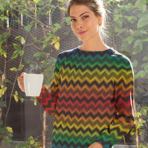 65 MCMLXV Unisex LGBT Pride Chevron Print Fleece Sweatshirt-Sweatshirts-65mcmlxv