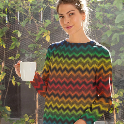 65 MCMLXV Unisex LGBT Pride Chevron Print Fleece Sweatshirt-Sweatshirts-65mcmlxv