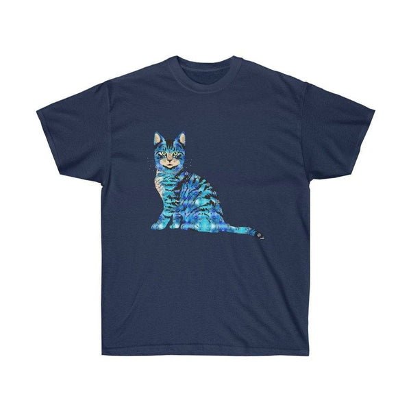 T-Shirt - 65 MCMLXV Unisex Bejeweled Blue 70s Disco Cat T-Shirt