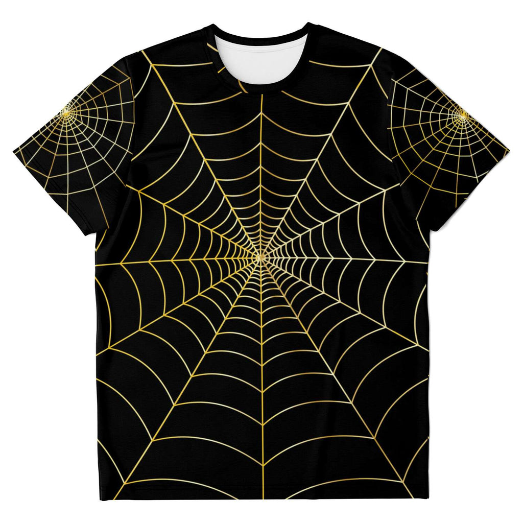 T-shirt - 65 MCMLXV Unisex Cosplay Black Golden Spider Web T-Shirt