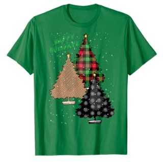 65 MCMLXV Unisex Happy Holidays Patterned Christmas Trees Graphic T-Shirt-T-shirt-65mcmlxv