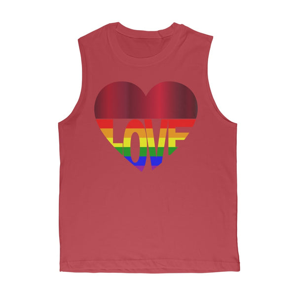 T-shirt - 65 MCMLXV Unisex LGBT Rainbow Flag Love Heart Muscle Top