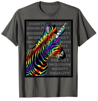 65 MCMLXV Unisex LGBT Rainbow Zebra Unicorn Diversity Design Graphic T-Shirt-T-shirt-65mcmlxv