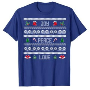 65 MCMLXV Unisex Peace Love Joy Christmas Sweater Design Graphic T-Shirt-T-shirt-65mcmlxv