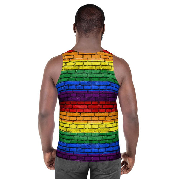 65 MCMLXV Unisex LGBT Pride Rainbow Brick Wall Printed Tank Top-Tank Top-65mcmlxv