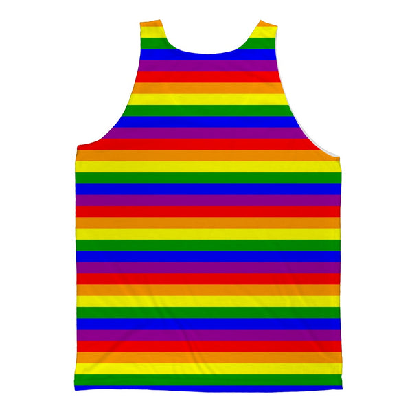 Tank Top - 65 MCMLXV Unisex LGBT Gay Pride Rainbow Flag Stripe Print Tank Top