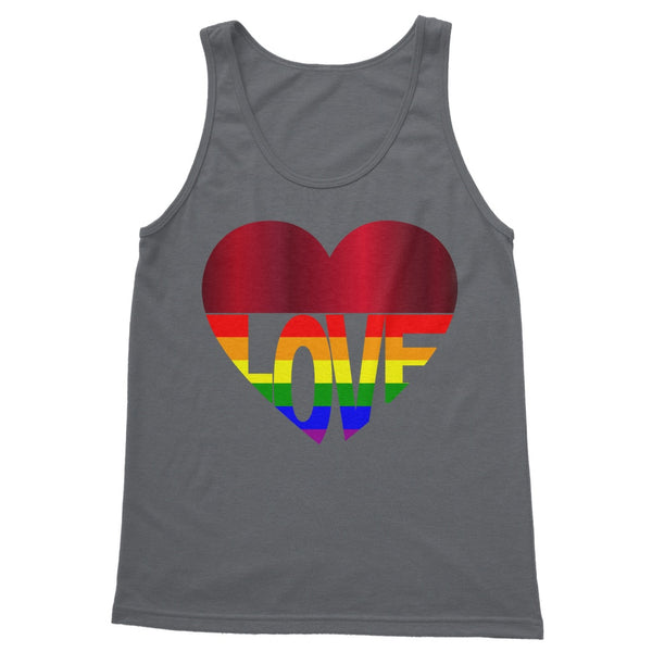 Tank Top - 65 MCMLXV Unisex LGBT Rainbow Flag Love Heart Tank Top
