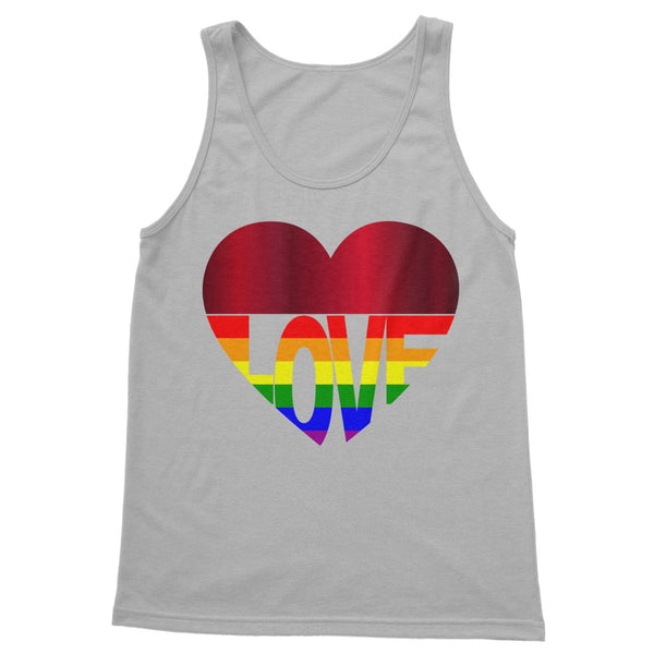 Tank Top - 65 MCMLXV Unisex LGBT Rainbow Flag Love Heart Tank Top