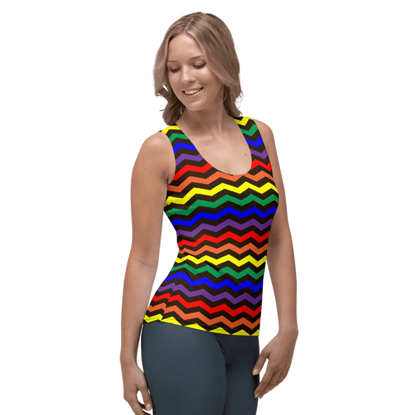 65 MCMLXV Women's LGBT Pride Rainbow Chevron Print Tank Top-Tank Top-65mcmlxv