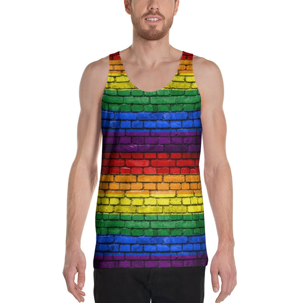 65 MCMLXV Unisex LGBT Pride Rainbow Brick Wall Printed Tank Top-Tank Top-65mcmlxv