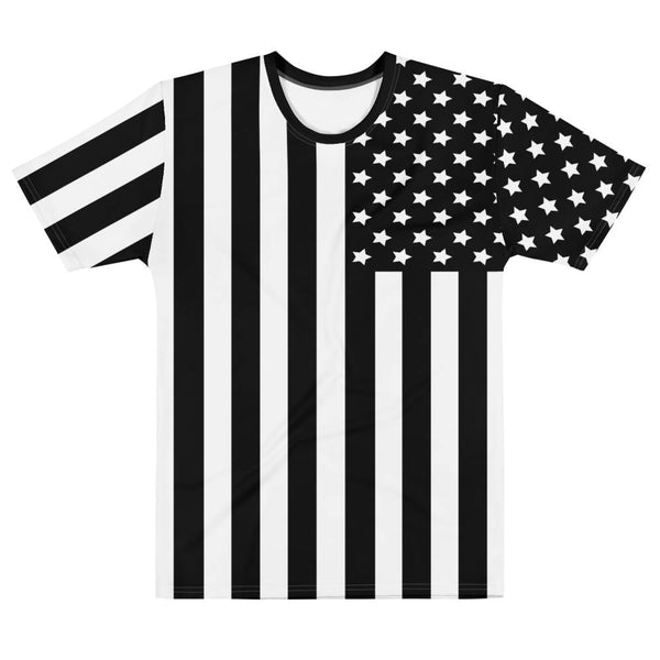 Tee Shirt - 65 MCMLXV Men's Black & White Americana Flag Print T-Shirt