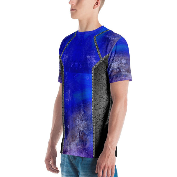 65 MCMLXV Men's Garth Cobalt Distressed Print T-Shirt-Tee Shirt-65mcmlxv