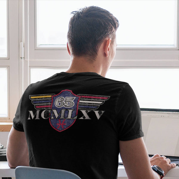 Tee Shirt - 65 MCMLXV Men's Vintage Logo Graphic T-Shirt In Black