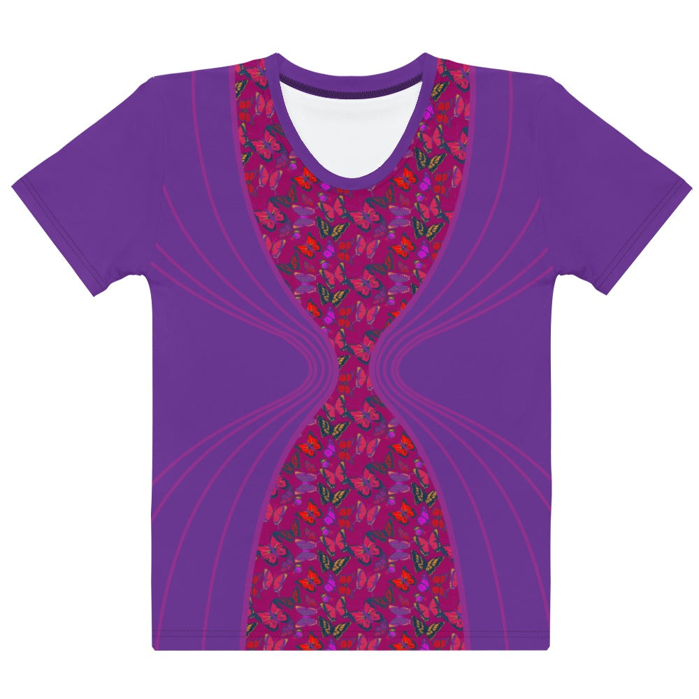 65 MCMLXV Women's Butterfly Jungle Hourglass Print T-Shirt-Tee Shirt-65mcmlxv