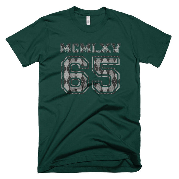 65 MCMLXV Men's Argyle Varsity Logo Graphic T-Shirt-Tee Shirt-65mcmlxv