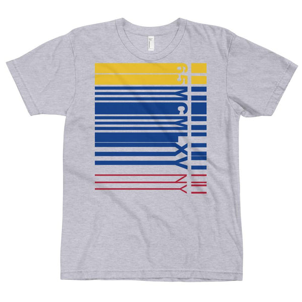 65 MCMLXV Men's NY Multi-Colored Bar Code Stripe Graphic T-Shirt-Tee Shirt-65mcmlxv
