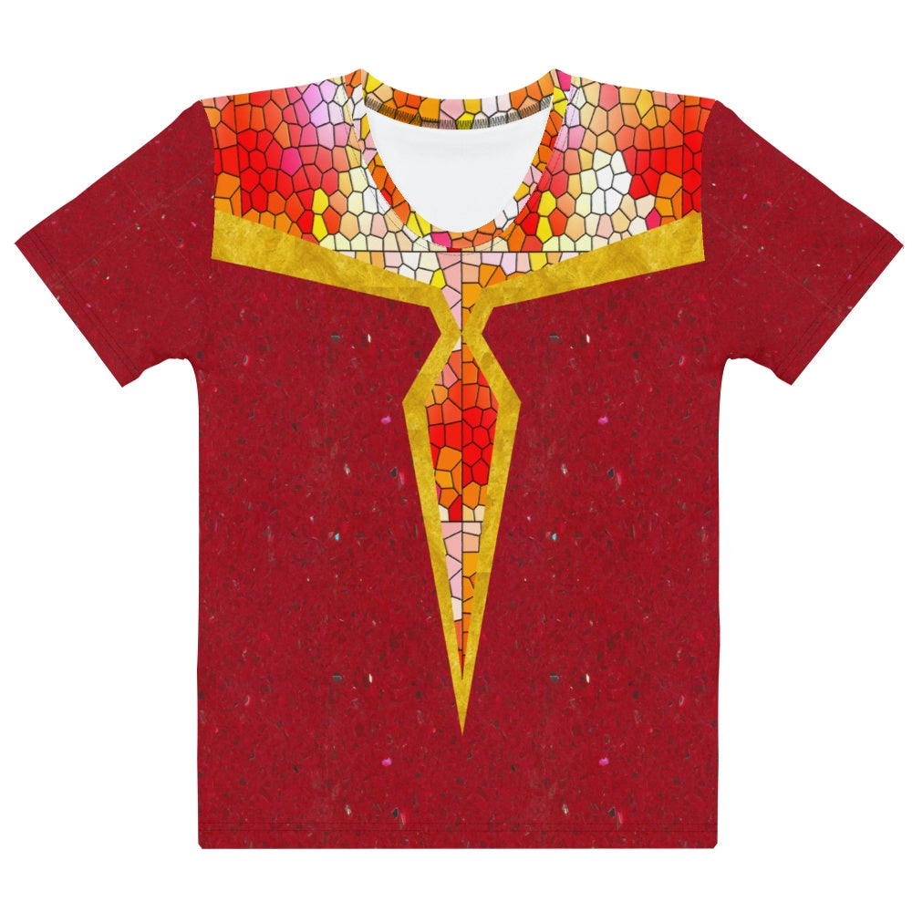 65 MCMLXV Women's Melba Mosaic Marble Print T-Shirt-Tee Shirt-65mcmlxv