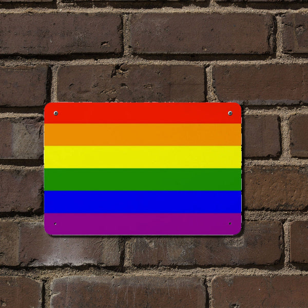 Wal Hanging - 65 MCMLXV LGBT Gay Pride Rainbow Flag Iron Plate 7.9" x 11.8"