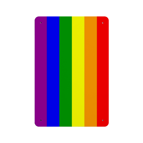 Wal Hanging - 65 MCMLXV LGBT Gay Pride Rainbow Flag Iron Plate 7.9" x 11.8"